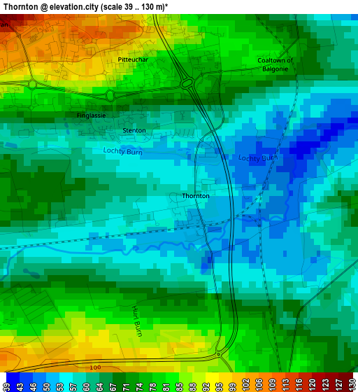 Thornton elevation map