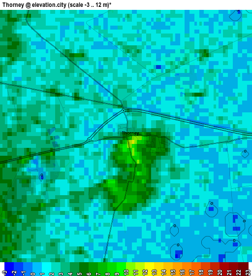 Thorney elevation map