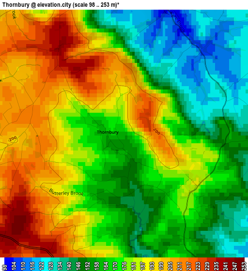 Thornbury elevation map