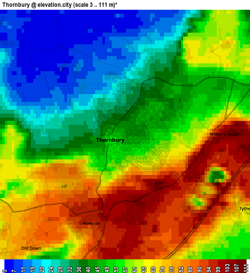 Thornbury elevation map