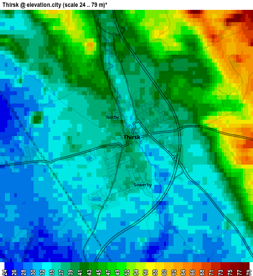 Thirsk elevation map