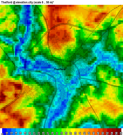 Thetford elevation map