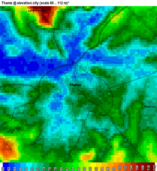 Thame elevation map