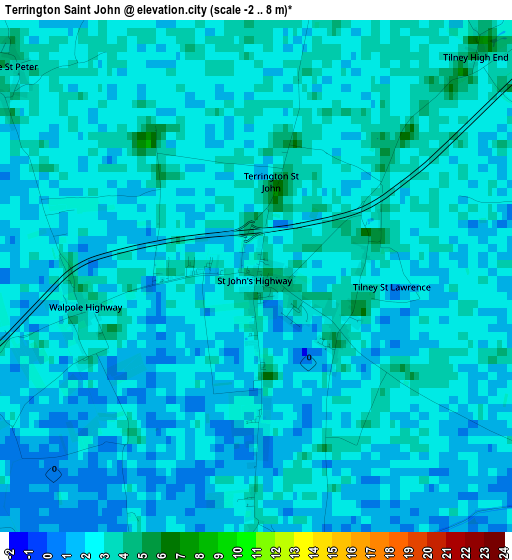 Terrington Saint John elevation map