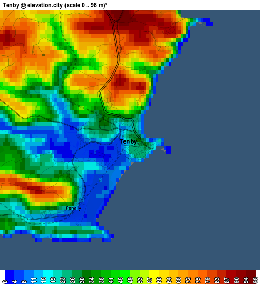 Tenby elevation map