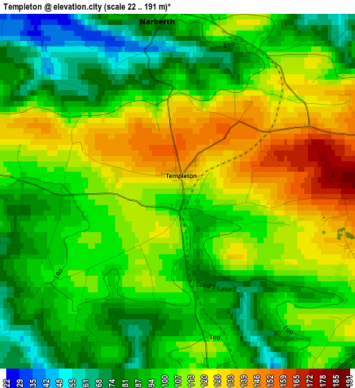 Templeton elevation map