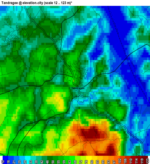 Tandragee elevation map