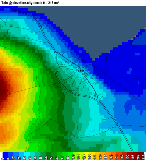 Tain elevation map