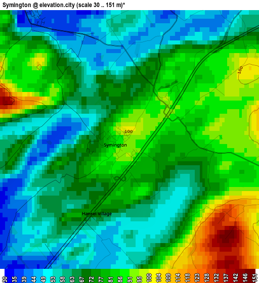 Symington elevation map