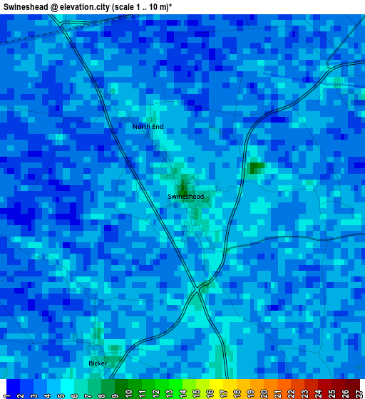 Swineshead elevation map