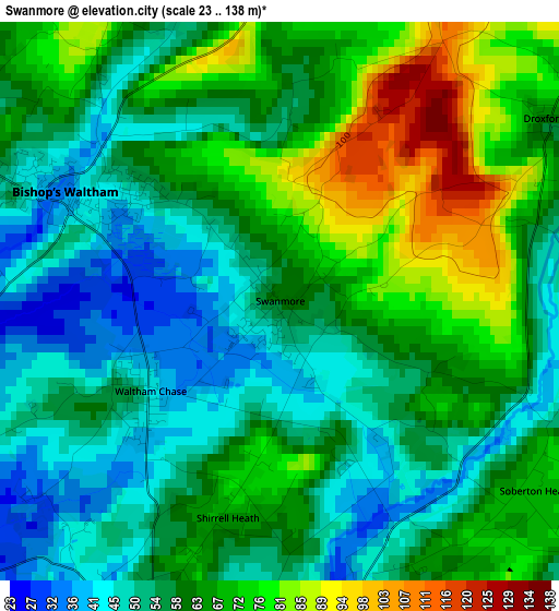 Swanmore elevation map