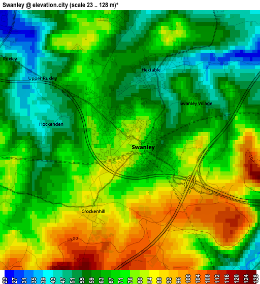 Swanley elevation map