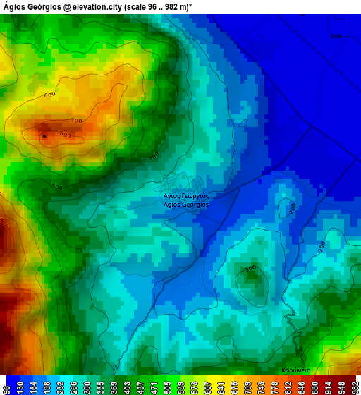 Ágios Geórgios elevation map