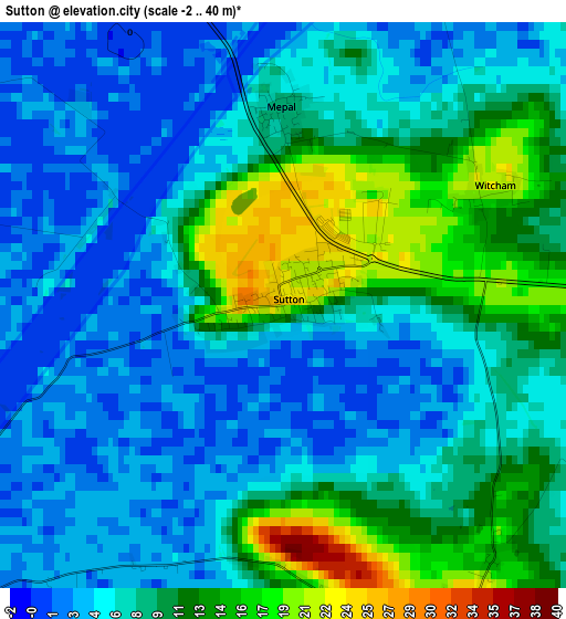 Sutton elevation map