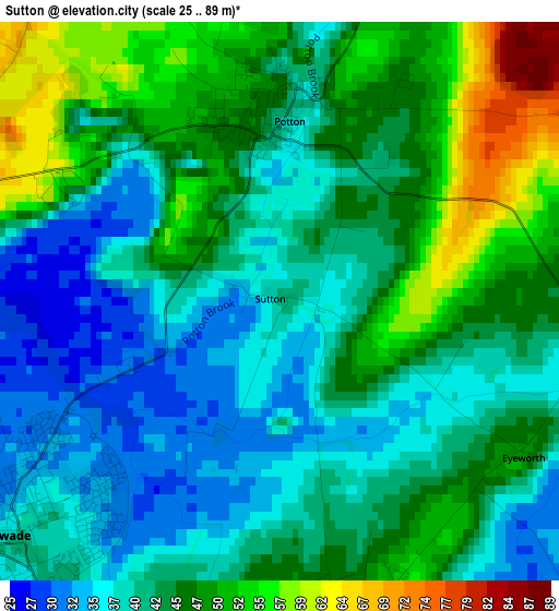 Sutton elevation map