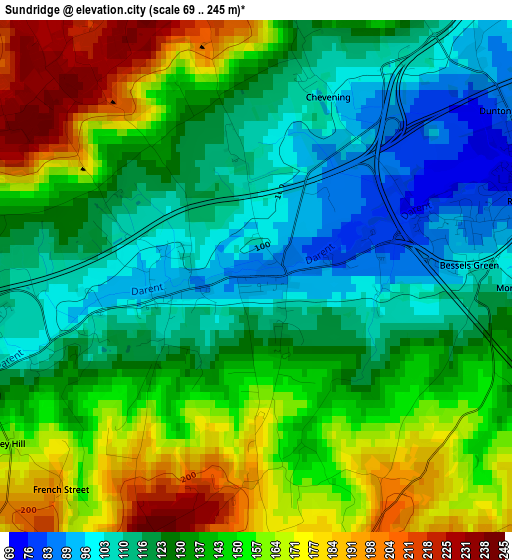 Sundridge elevation map