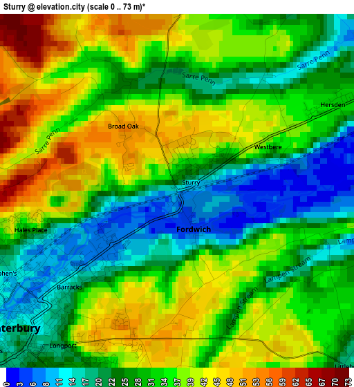 Sturry elevation map