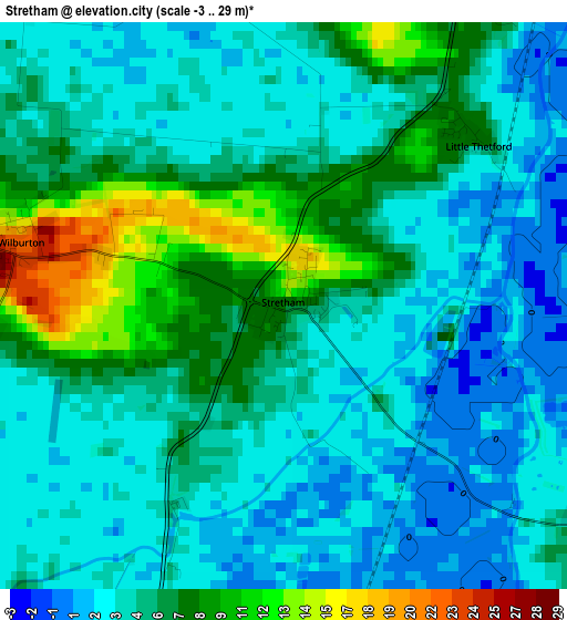Stretham elevation map