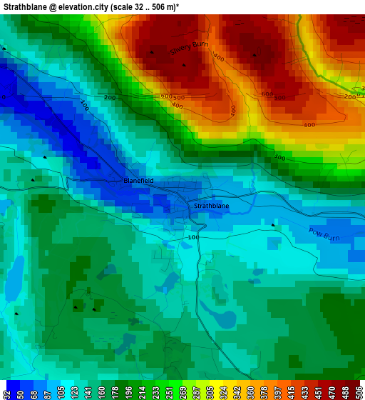 Strathblane elevation map