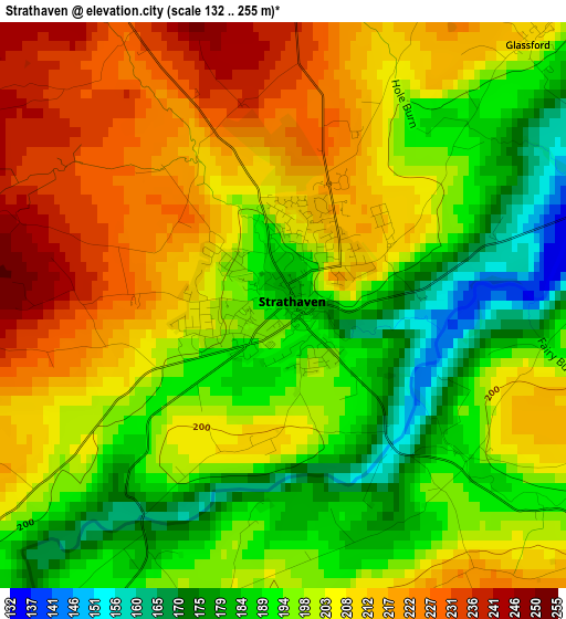 Strathaven elevation map