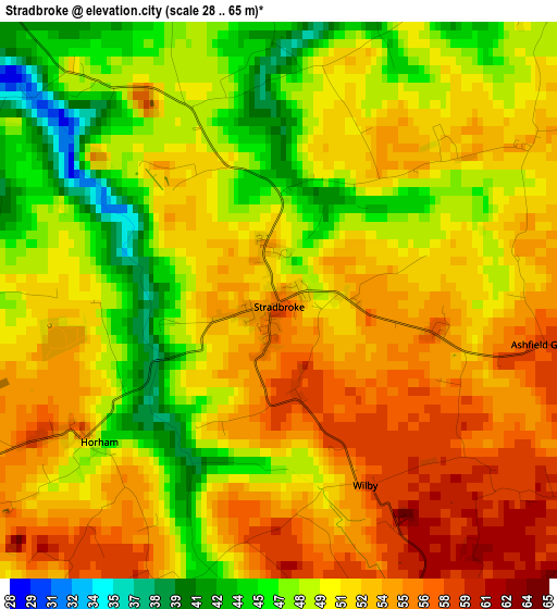 Stradbroke elevation map