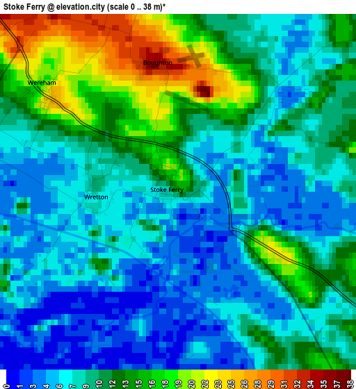 Stoke Ferry elevation map