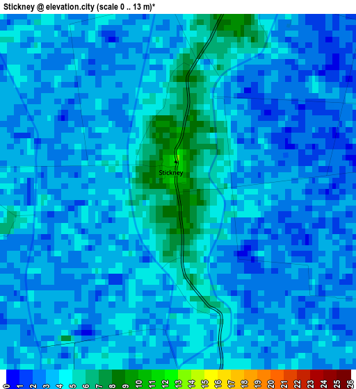 Stickney elevation map