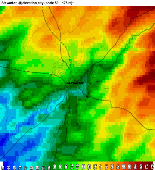 Stewarton elevation map