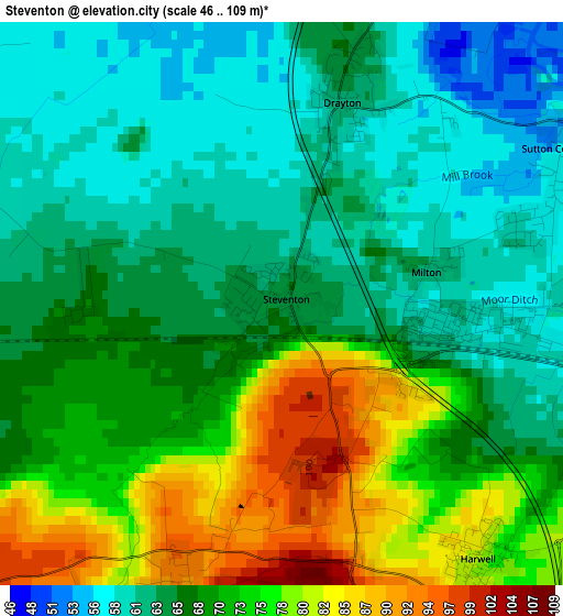 Steventon elevation map