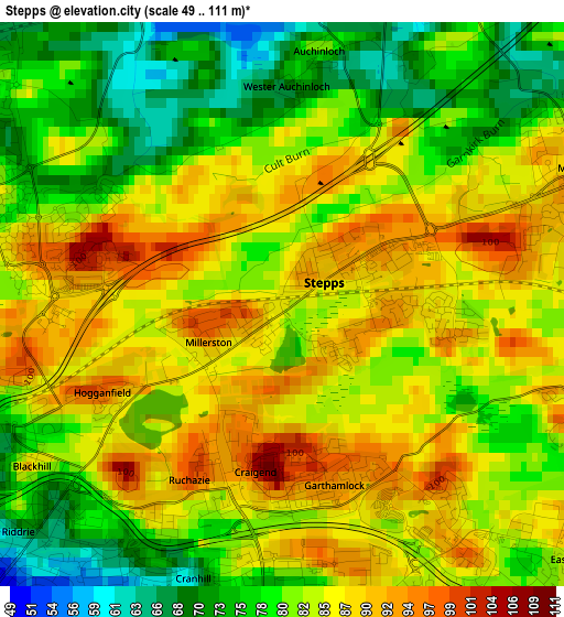 Stepps elevation map