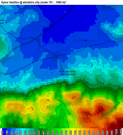 Áyios Vasílios elevation map