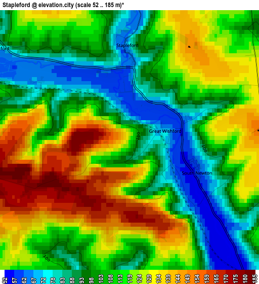 Stapleford elevation map