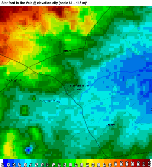 Stanford in the Vale elevation map