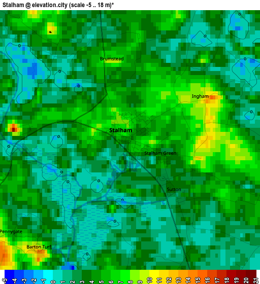 Stalham elevation map