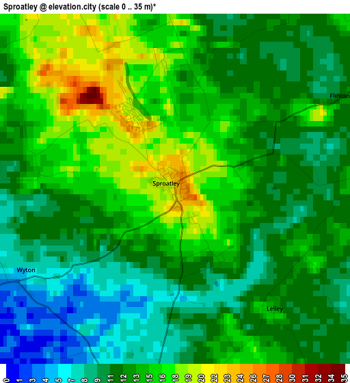 Sproatley elevation map