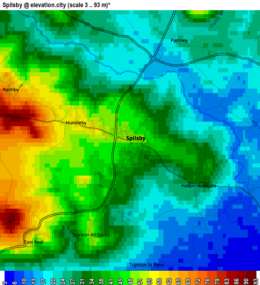 Spilsby elevation map