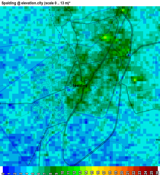 Spalding elevation map