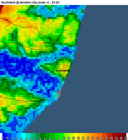 Southwold elevation map