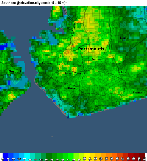 Southsea elevation map