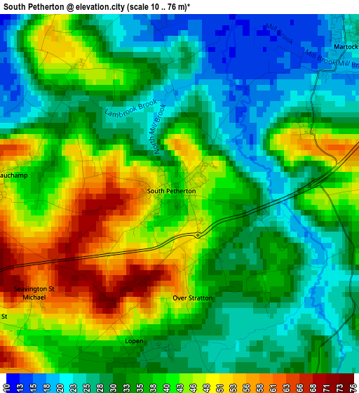 South Petherton elevation map