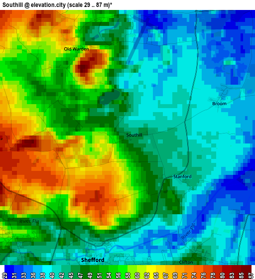 Southill elevation map