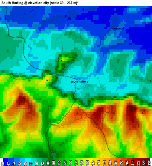 South Harting elevation map