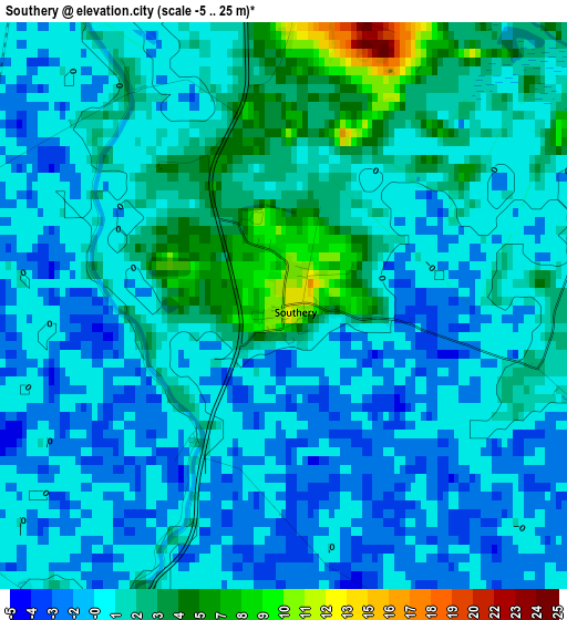 Southery elevation map