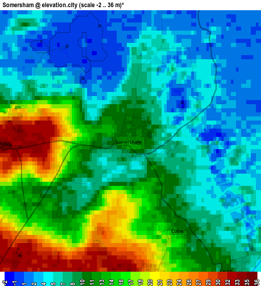 Somersham elevation map