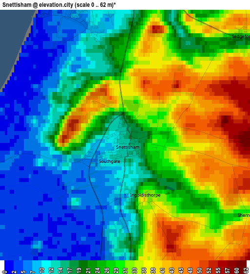 Snettisham elevation map