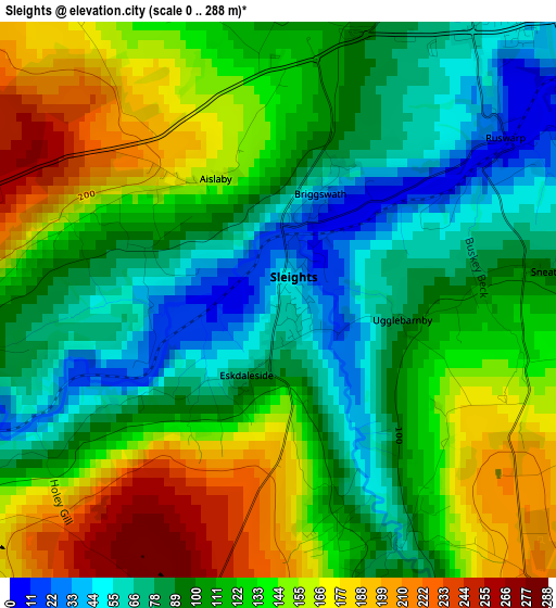 Sleights elevation map