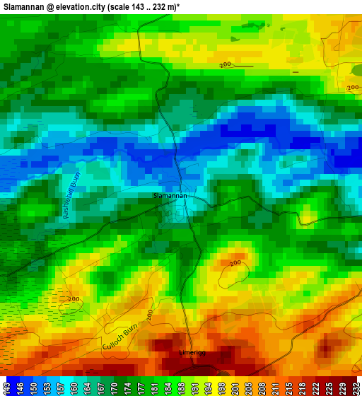 Slamannan elevation map