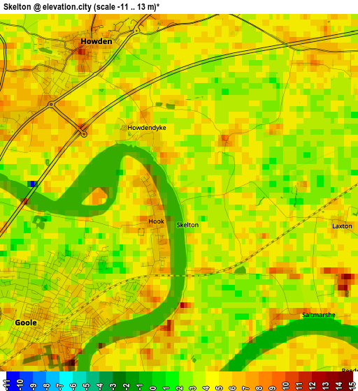 Skelton elevation map