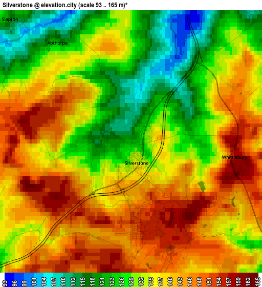 Silverstone elevation map