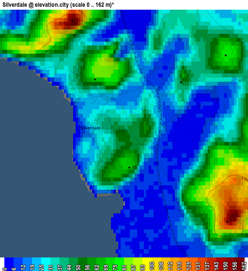 Silverdale elevation map